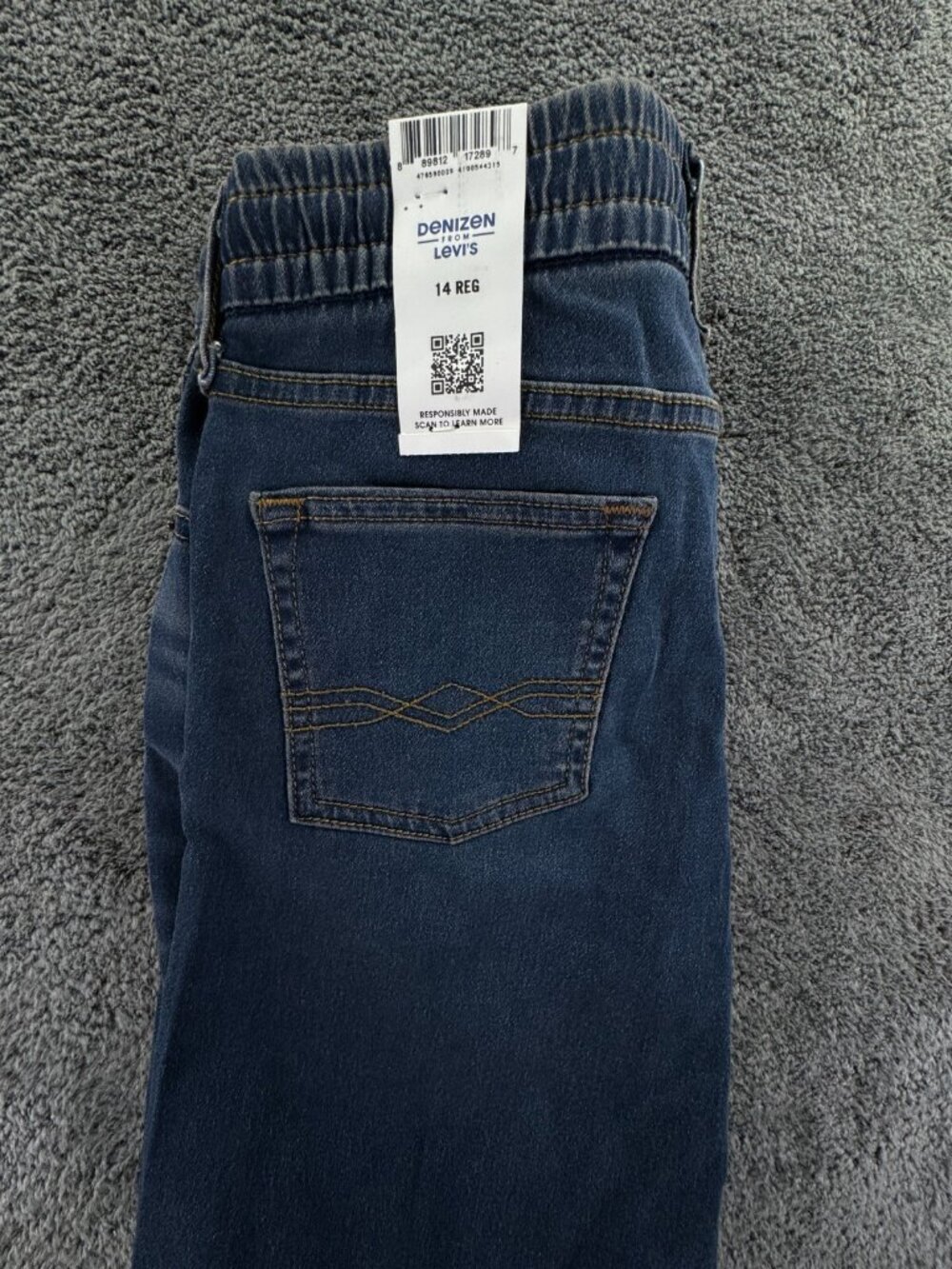 DENIZEN From Levi's Women's Jeans 14 Reg Blue Denim Elastic Waist Athletic Pull